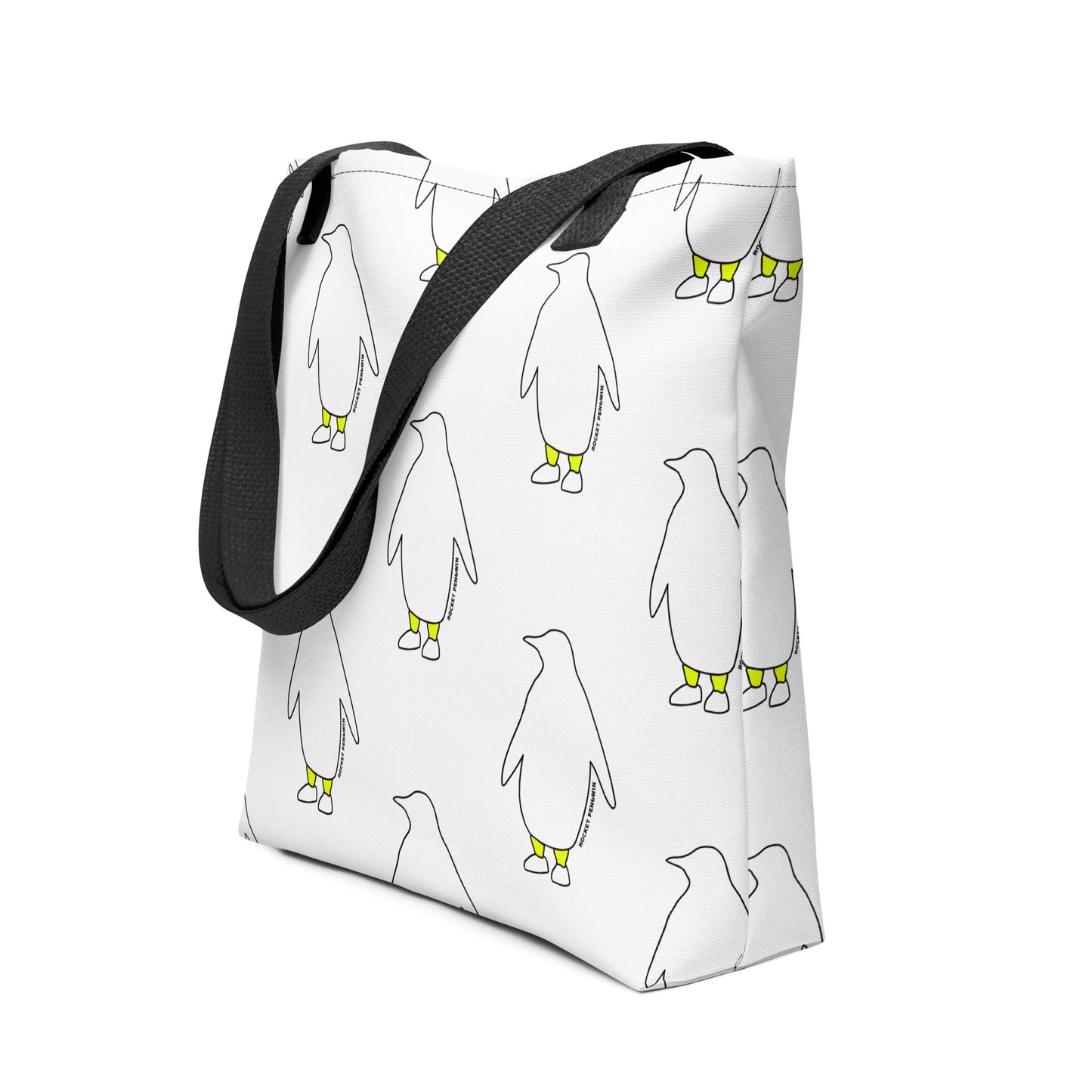 Rocket Pengwin Illustration Tote Bag