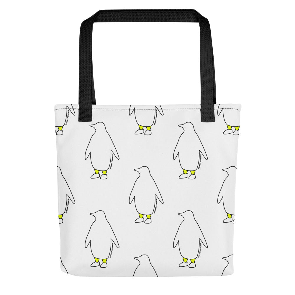 Rocket Pengwin Illustration Tote Bag