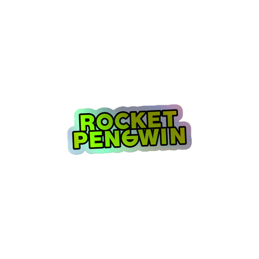 Rocket Pengwin Logo Holographic Sticker