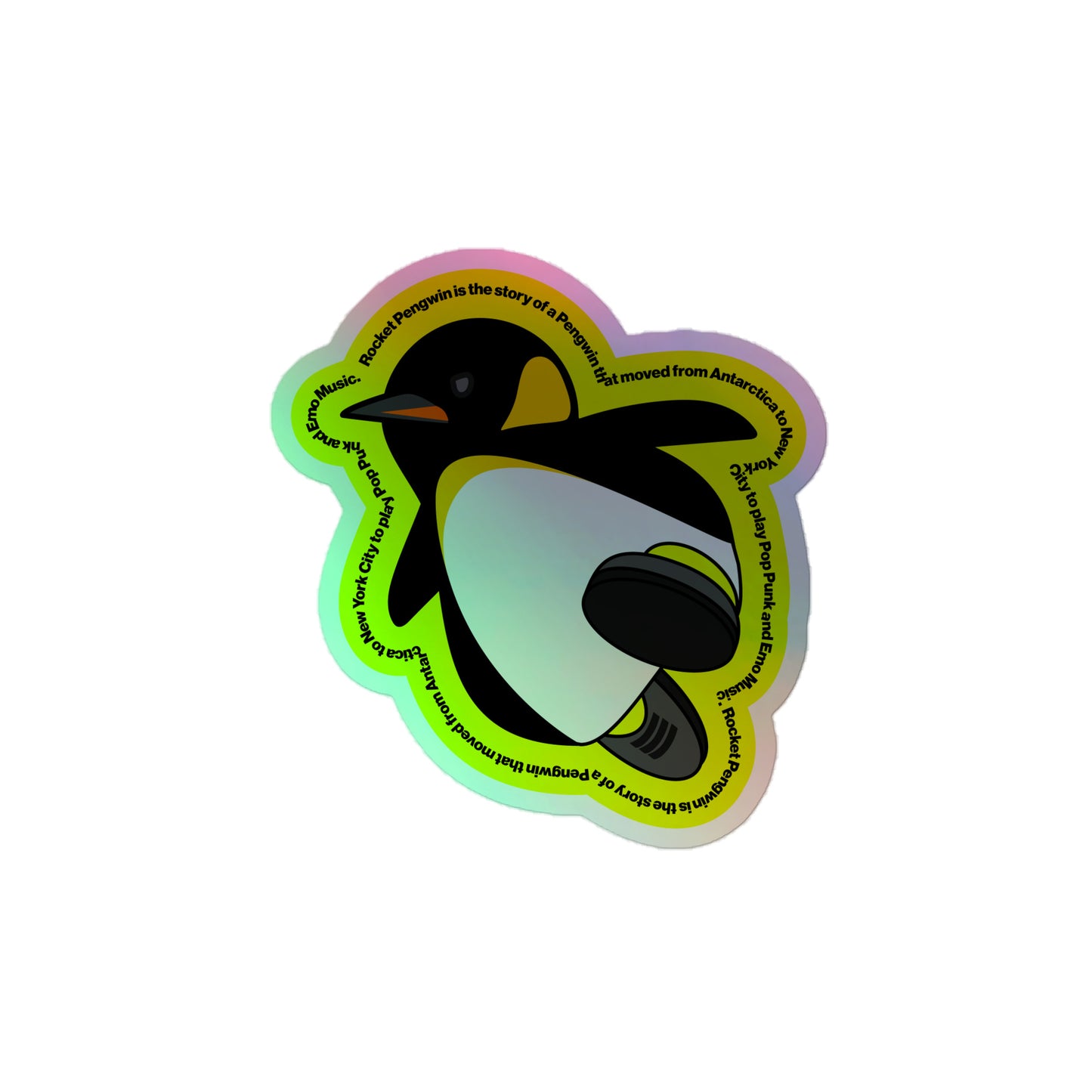 Rocket Pengwin Icon Holographic Sticker