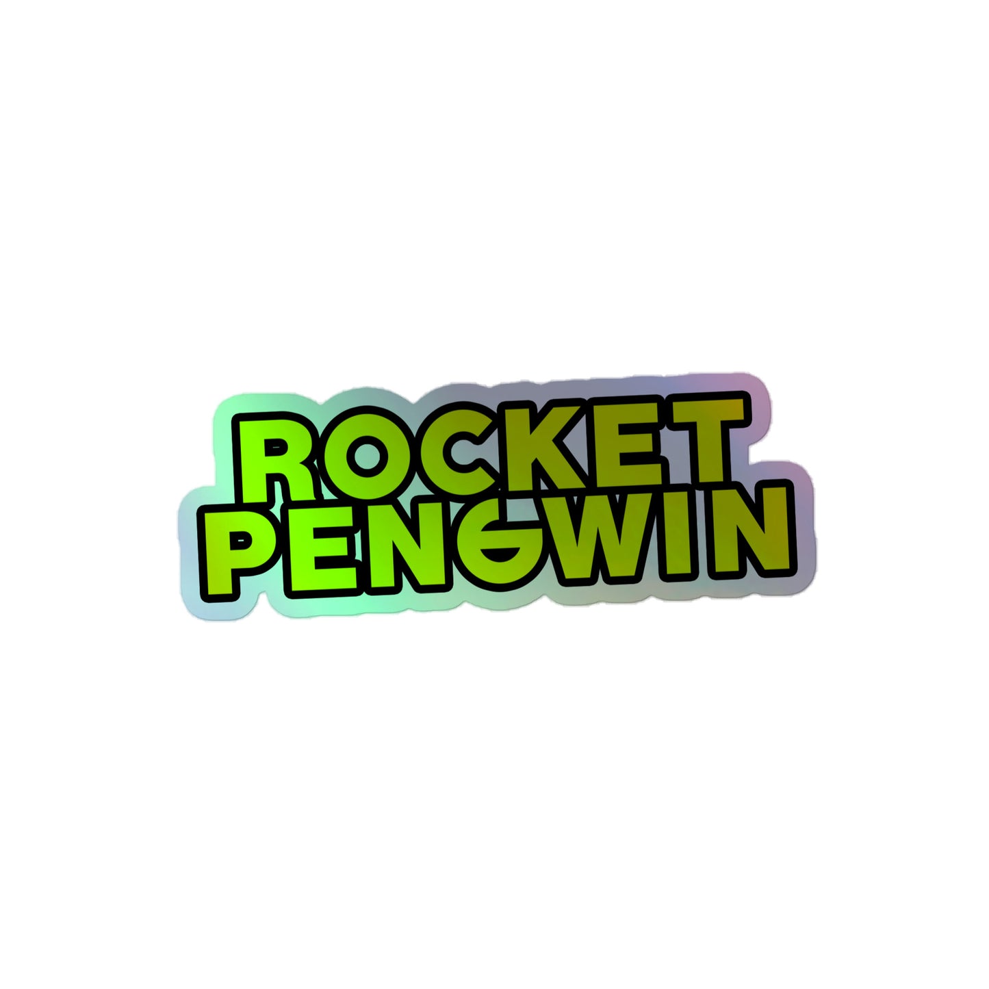 Rocket Pengwin Logo Holographic Sticker