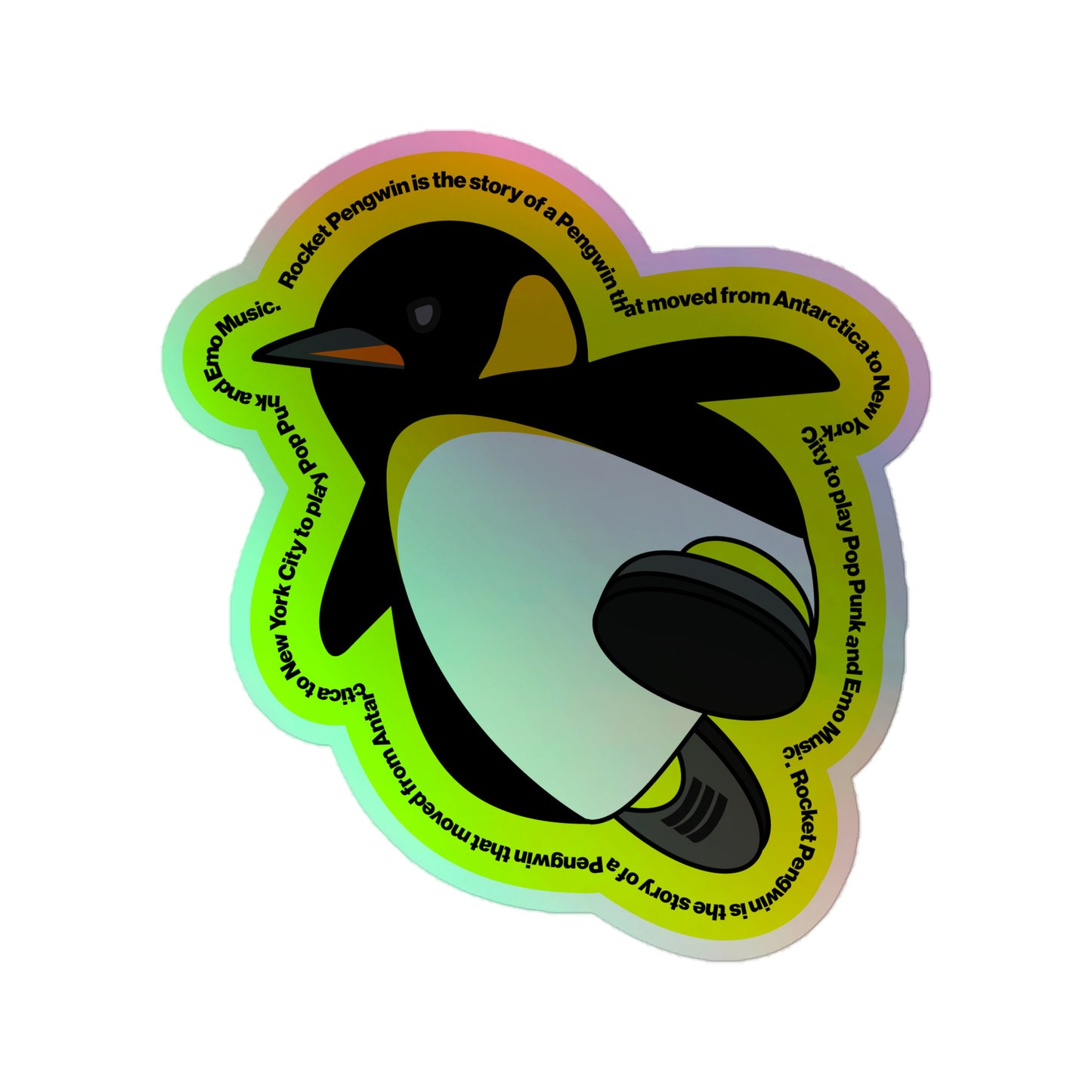 Rocket Pengwin Icon Holographic Sticker