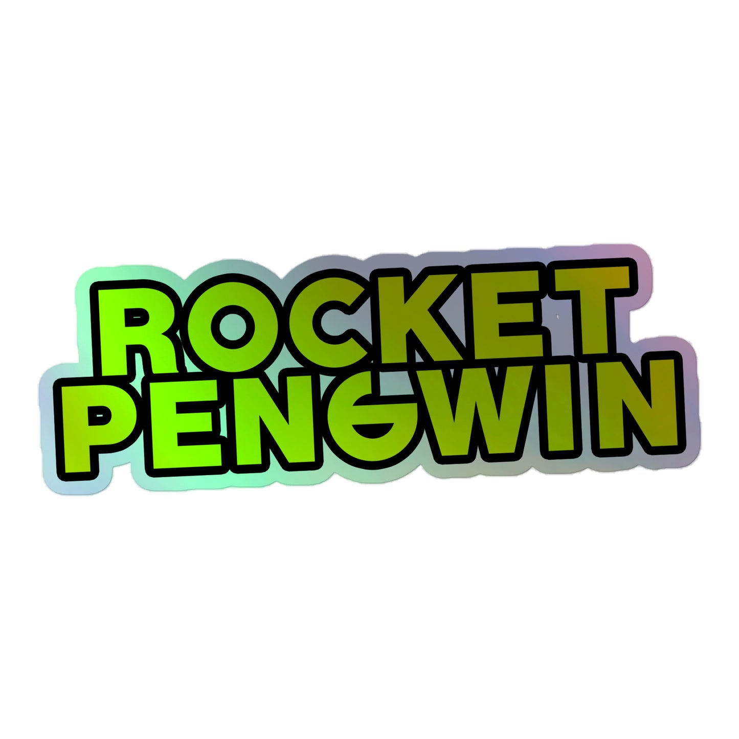 Rocket Pengwin Logo Holographic Sticker